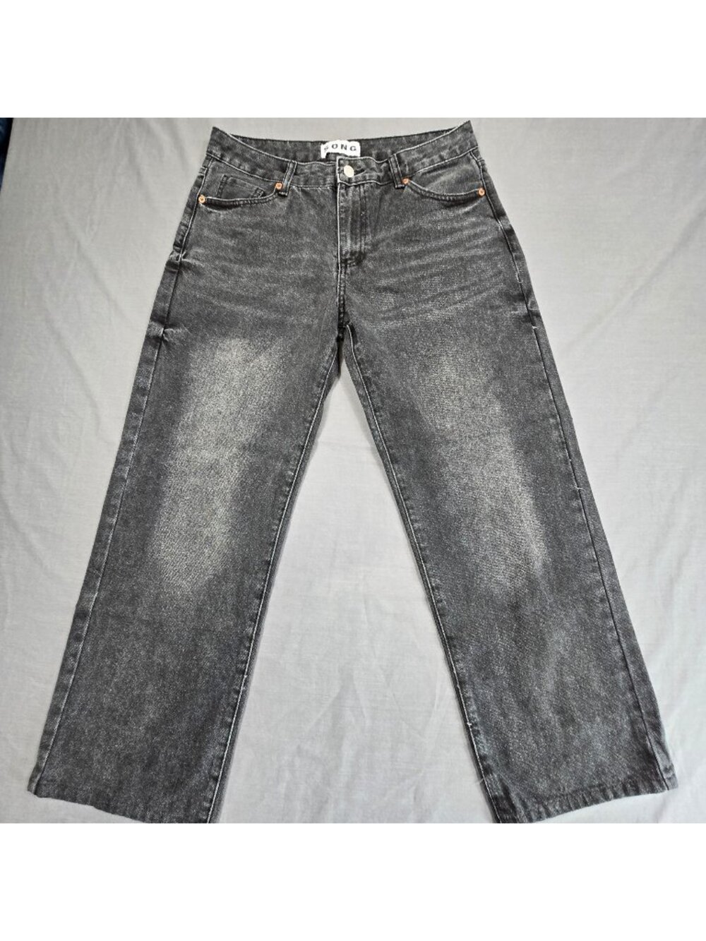 SONG Womens Jeans Size 9 29 Wide Leg Black Acid Wash Cotton